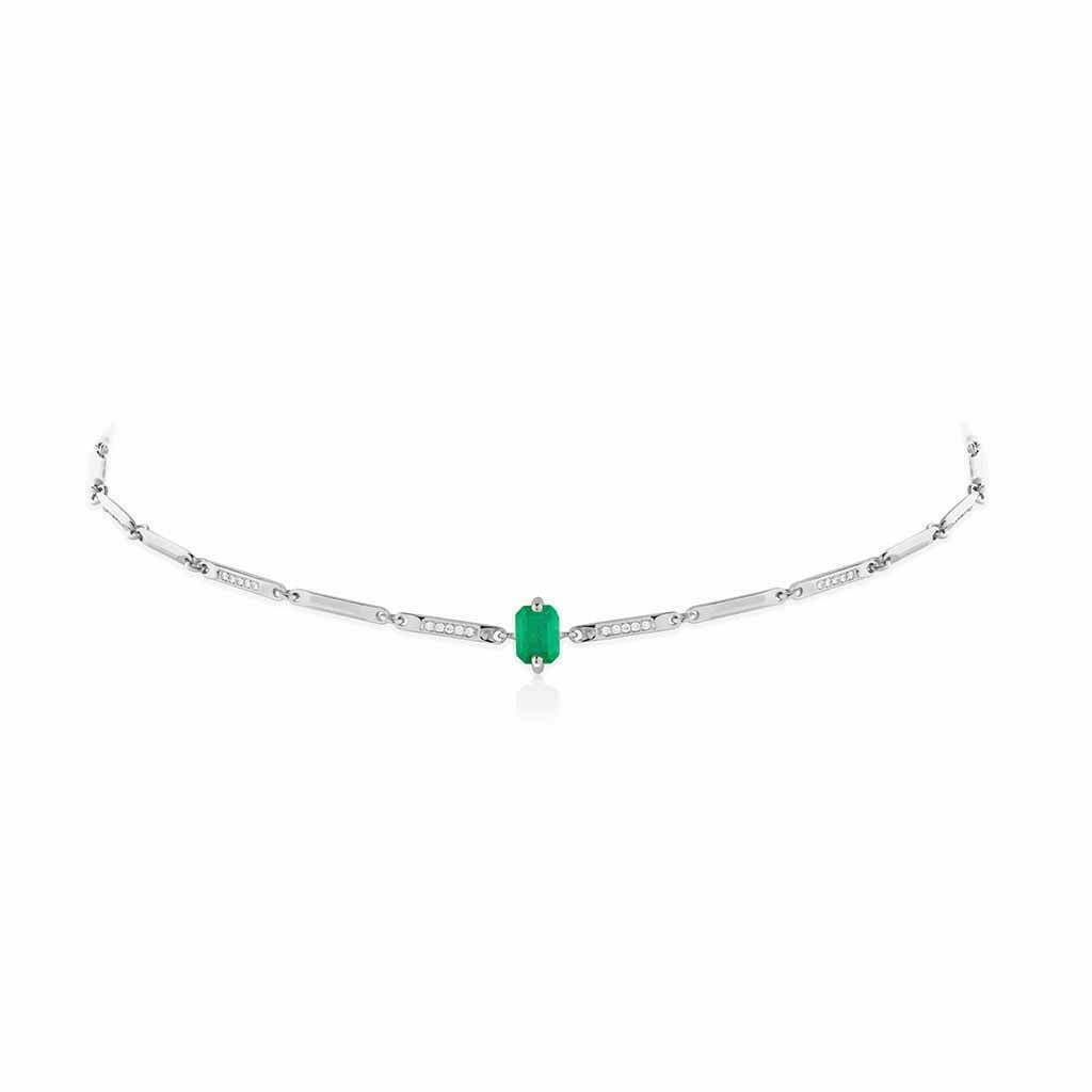 Linette Slim Choker in Emerald - Savolinna Jewelry