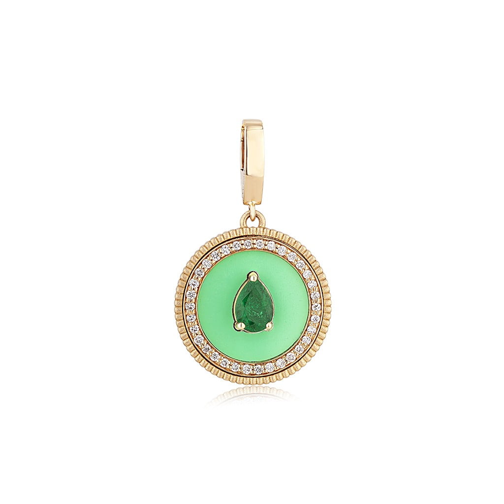 Emerald Solitaire Coin in Mint Savolinna Jewelry