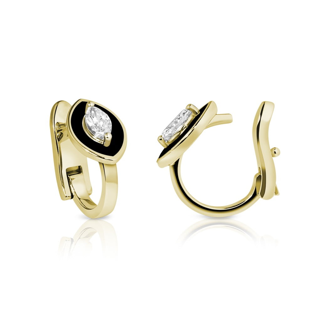 Lemonade Ear Cuff in Marquise Yellow Gold Savolinna Jewelry